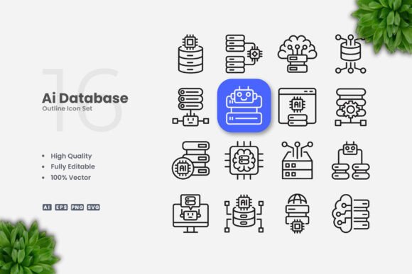 Ai Database Outline Icons Review