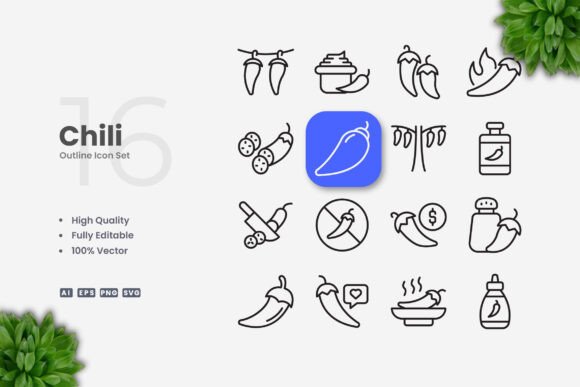 Chili Icons: A Versatile Graphic Design Asset for Digital Sellers
