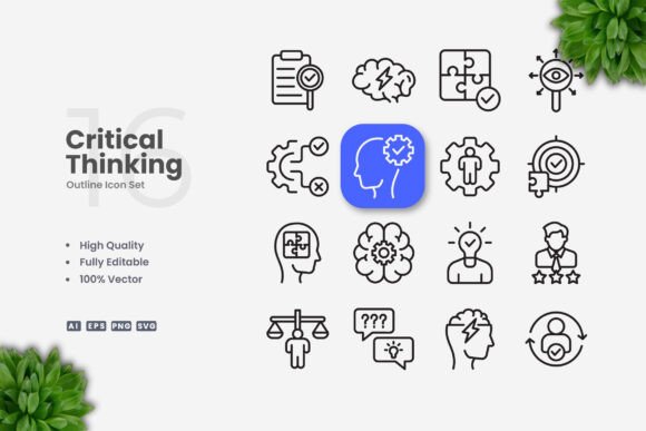 Critical Thinking Icons for Modern Branding and Marketing Graphics