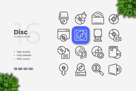 Disc Icons: A Simple Graphic Design Asset for Modern Branding