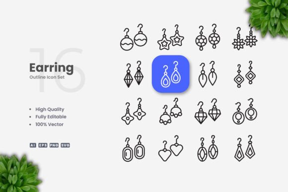 Earring Graphics: A Simple Icon for Modern Branding
