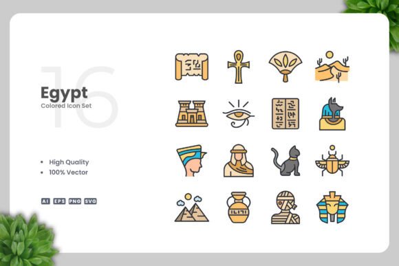 Egypt Colored Icons: A Designer's Review of These Graphics