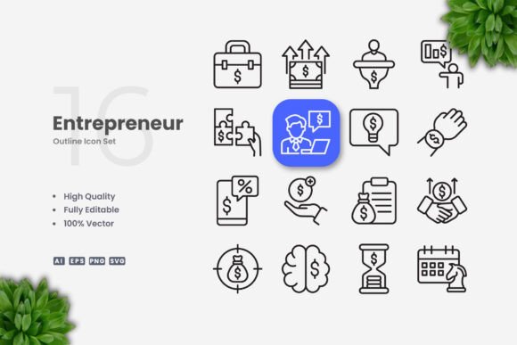 Entrepreneur Icons: A Versatile Graphic Asset for Modern Design
