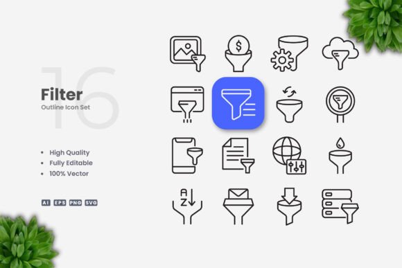 Filter Icons for Embroidery Projects