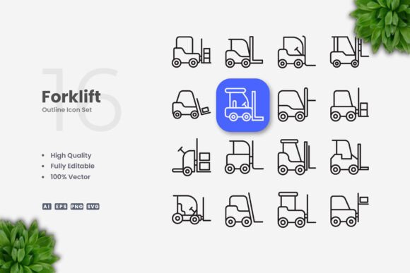 Forklift Icons: A Modern Graphic Asset for Local Branding