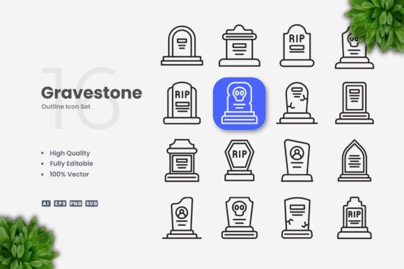 Gravestone Icons: Clean Graphics for Modern Content Publishing
