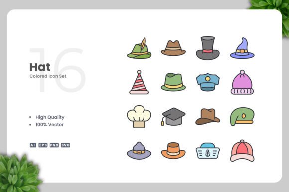 Hat Colored Icons: Graphics for Real Local Branding