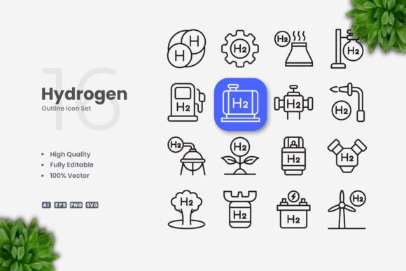 Hydrogen Icons: A Modern Graphic Asset for Clean Website and Editorial Design