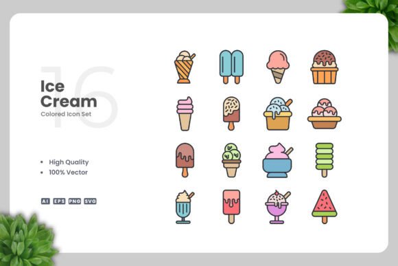Ice Cream Colored Icons: A Review for Modern Graphics