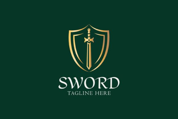 Illustration of Sword and Shield Logo for Graphics & Logo Templates