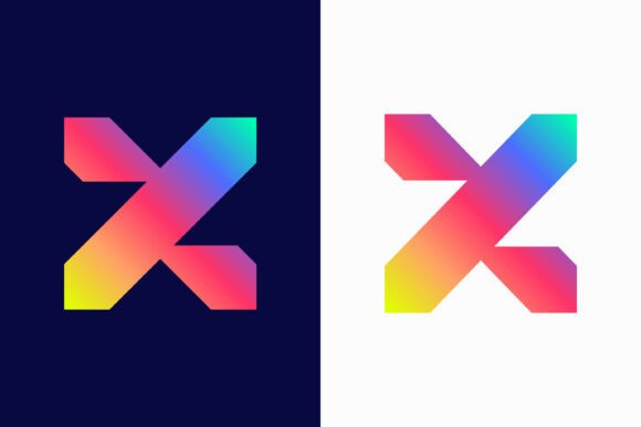 Letter X or Letter Z Modern Shape Logo for Graphics and Logos