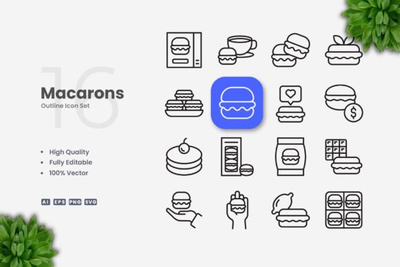 Macarons Icons: A Versatile Graphic Asset for Modern Design