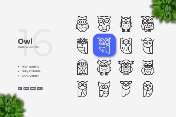 Owl Icons - Clean Graphics for Digital Sellers