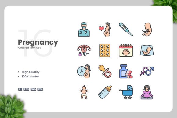 Pregnancy Colored Icons: A Designer's Review of Essential Graphics