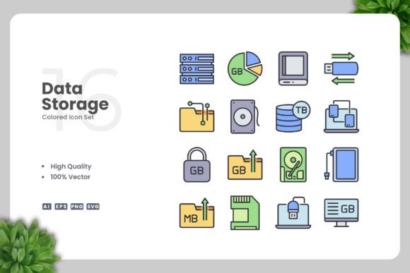 Review: Data Storage Colored Icons for Modern Graphics