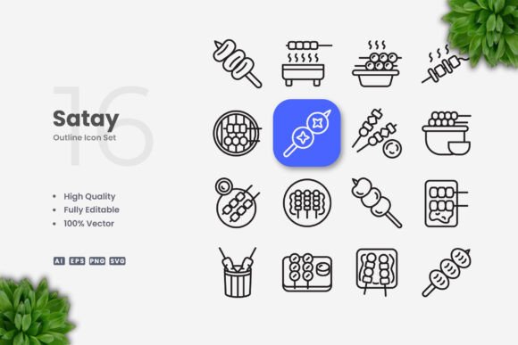 Satay Icons: Clean Graphics for Local Business Branding