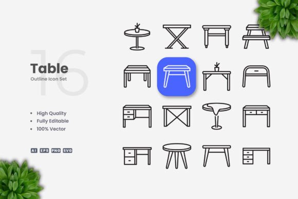 Table Icons: A Versatile Graphic Design Asset for Modern Projects